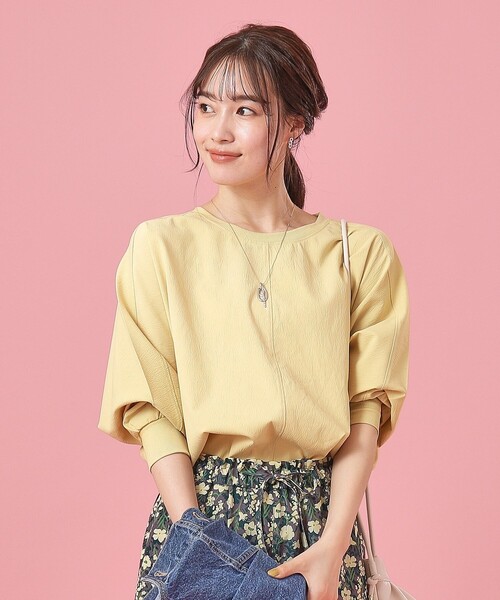 DRESKIP（ドレスキップ）の「◆【洗える/イージーケア】リブ切替 ドルマンブラウス（シャツ/ブラウス・レディース・ライトブルー/ライトベージュ/イエロー系その他/スモーキーグリーン系/ブラック/オレンジ系・00）」の5枚目の写真