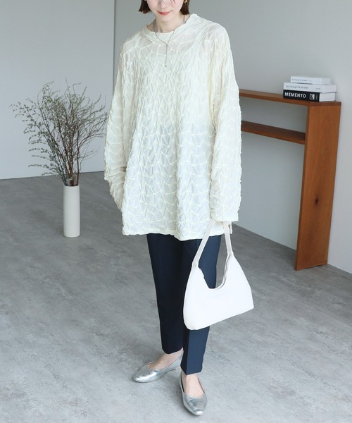 reca(レカ)の「シャーリングジャガードプルオーバー(Tシャツ/カットソー・レディース・ブラック/アイボリー・M)」の22枚目の写真