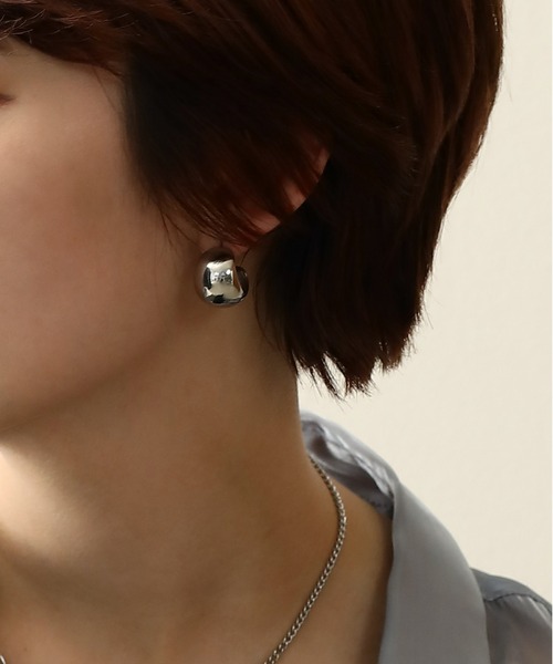 金属アレルギー対応 ラウンドドロップピアス サージカル