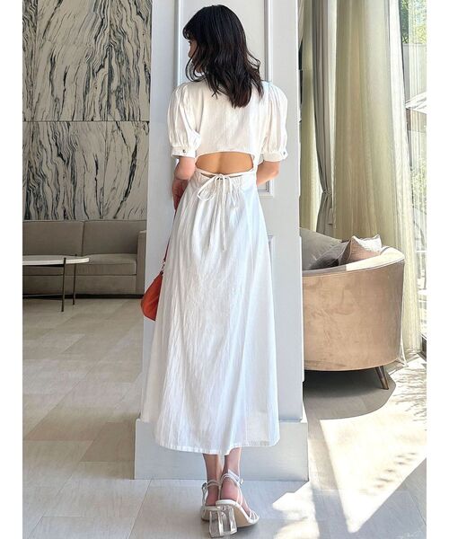 RESEXXY（リゼクシー）の「ウエストクロスフレアワンピース（ワンピース・レディース・ブラック/ホワイト/レッド・FREE）」の4枚目の写真