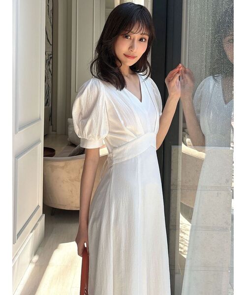 RESEXXY（リゼクシー）の「ウエストクロスフレアワンピース（ワンピース・レディース・ブラック/ホワイト/レッド・FREE）」の7枚目の写真