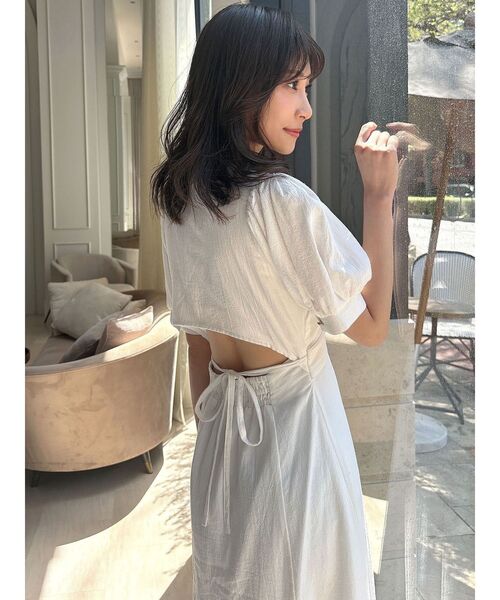 RESEXXY（リゼクシー）の「ウエストクロスフレアワンピース（ワンピース・レディース・ブラック/ホワイト/レッド・FREE）」の9枚目の写真