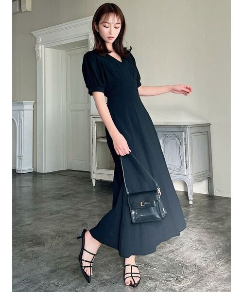 RESEXXY（リゼクシー）の「ウエストクロスフレアワンピース（ワンピース・レディース・ブラック/ホワイト/レッド・FREE）」の10枚目の写真