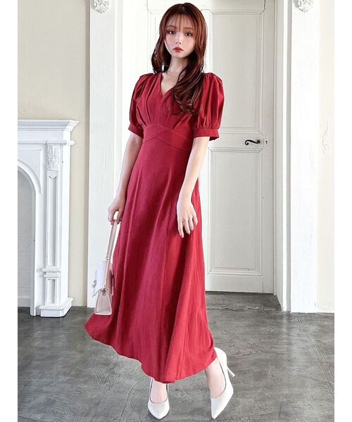 RESEXXY（リゼクシー）の「ウエストクロスフレアワンピース（ワンピース・レディース・ブラック/ホワイト/レッド・FREE）」の18枚目の写真