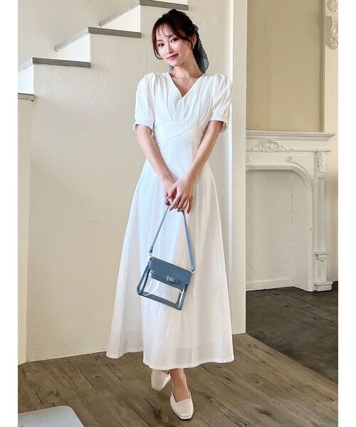 RESEXXY（リゼクシー）の「ウエストクロスフレアワンピース（ワンピース・レディース・ブラック/ホワイト/レッド・FREE）」の22枚目の写真