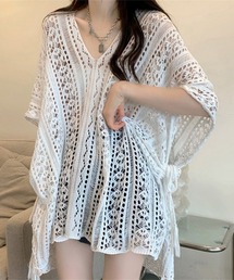 メッシュニット 透かし編み サマーニット