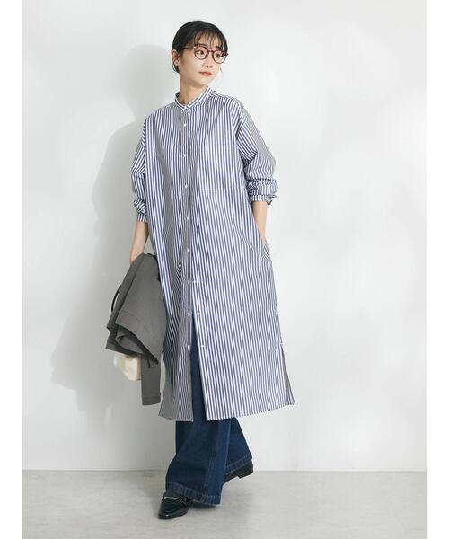 CRAFT STANDARD BOUTIQUE（クラフトスタンダードブティック）の「プランサーボタンシャツワンピース（シャツワンピース・レディース・ブラック系その他2/ブルー系その他6/オフホワイト/サックスブルー系3・FREE）」の5枚目の写真