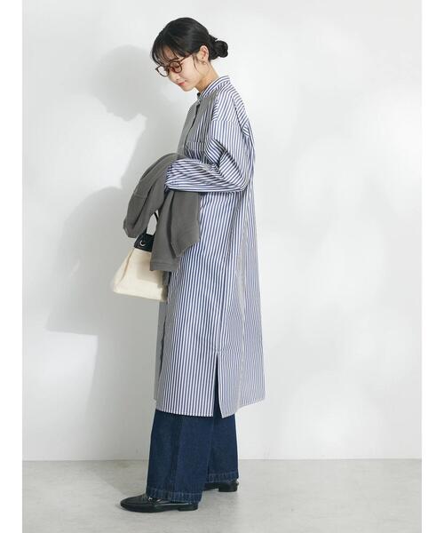 CRAFT STANDARD BOUTIQUE（クラフトスタンダードブティック）の「プランサーボタンシャツワンピース（シャツワンピース・レディース・ブラック系その他2/ブルー系その他6/オフホワイト/サックスブルー系3・FREE）」の7枚目の写真