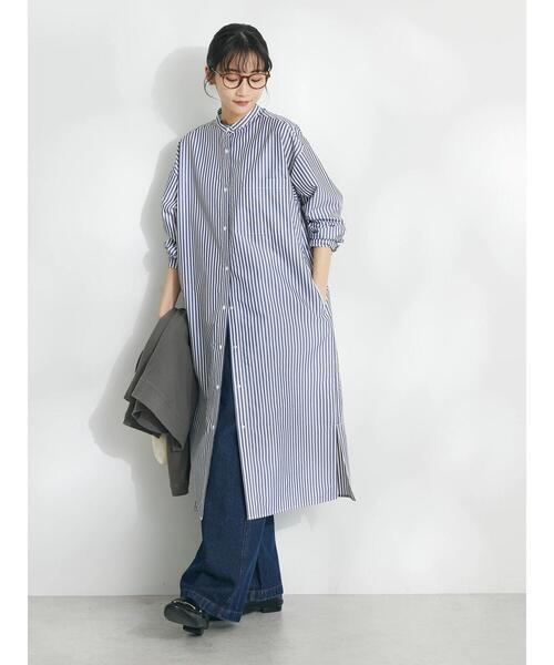 CRAFT STANDARD BOUTIQUE（クラフトスタンダードブティック）の「プランサーボタンシャツワンピース（シャツワンピース・レディース・ブラック系その他2/ブルー系その他6/オフホワイト/サックスブルー系3・FREE）」の9枚目の写真