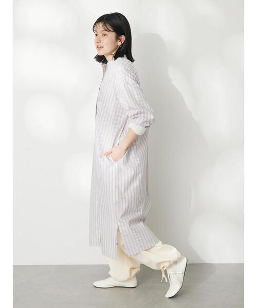 CRAFT STANDARD BOUTIQUE（クラフトスタンダードブティック）の「プランサーボタンシャツワンピース（シャツワンピース・レディース・ブラック系その他2/ブルー系その他6/オフホワイト/サックスブルー系3・FREE）」の18枚目の写真