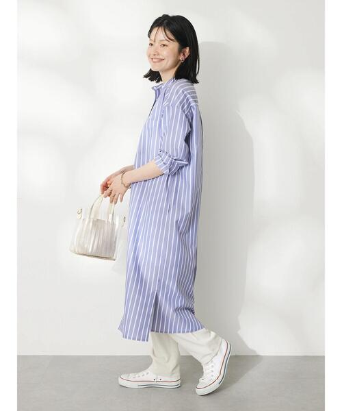 CRAFT STANDARD BOUTIQUE（クラフトスタンダードブティック）の「プランサーボタンシャツワンピース（シャツワンピース・レディース・ブラック系その他2/ブルー系その他6/オフホワイト/サックスブルー系3・FREE）」の21枚目の写真