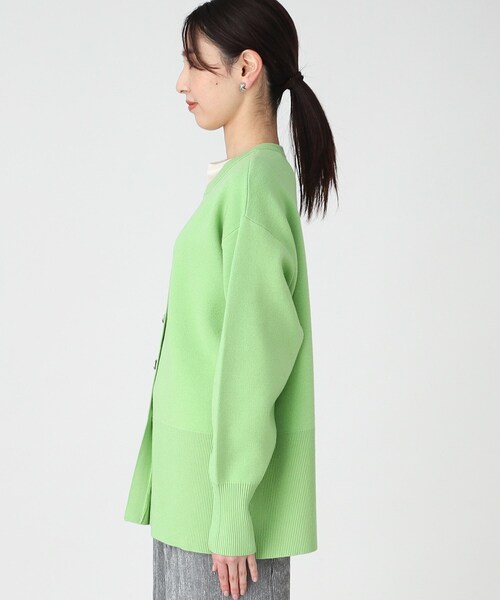 THE SHOP TK (ザ ショップ ティーケー )の「◆キーネックミドル丈カーデ【手洗い可】(カーディガン/ボレロ・レディース・ライトグレー/ライトグリーン/スミクロ・12/13)」の7枚目の写真