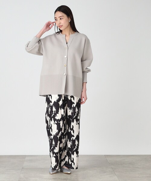 THE SHOP TK (ザ ショップ ティーケー )の「◆キーネックミドル丈カーデ【手洗い可】(カーディガン/ボレロ・レディース・ライトグレー/ライトグリーン/スミクロ・12/13)」の14枚目の写真