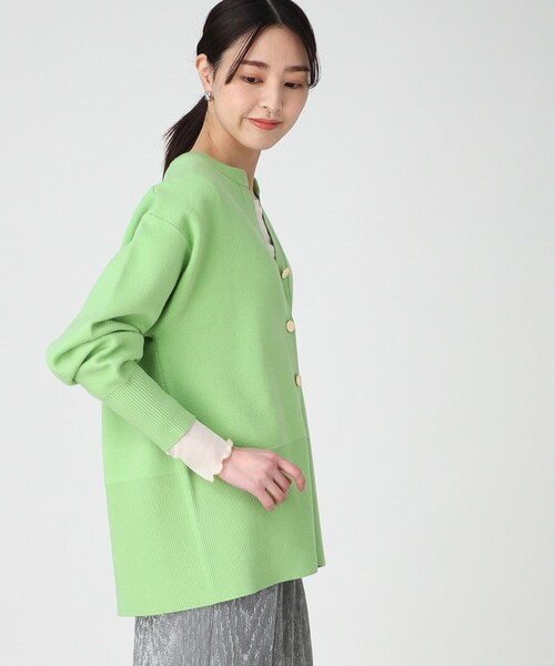 THE SHOP TK (ザ ショップ ティーケー )の「◆キーネックミドル丈カーデ【手洗い可】(カーディガン/ボレロ・レディース・ライトグレー/ライトグリーン/スミクロ・12/13)」の20枚目の写真