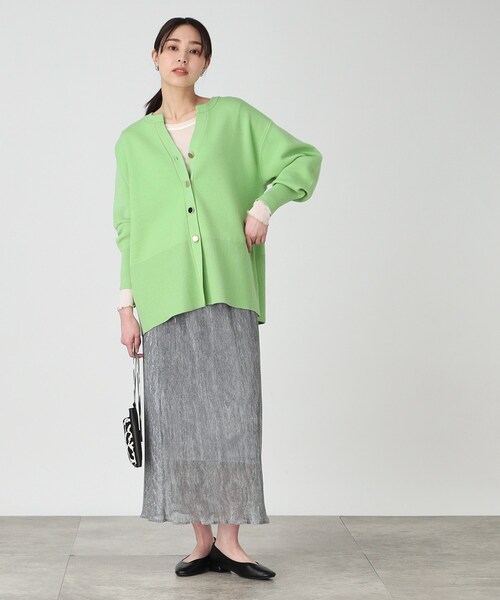 THE SHOP TK (ザ ショップ ティーケー )の「◆キーネックミドル丈カーデ【手洗い可】(カーディガン/ボレロ・レディース・ライトグレー/ライトグリーン/スミクロ・12/13)」の22枚目の写真