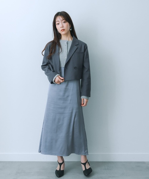 HEYUMM（ヘユム）の「アンサンブルサテンキャミワンピース