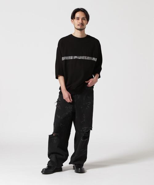 KMRii（ケムリ）の「KMRii/ケムリ/Back Cross Dolman Top（Tシャツ/カットソー・メンズ・ブラック・2）」の3枚目の写真