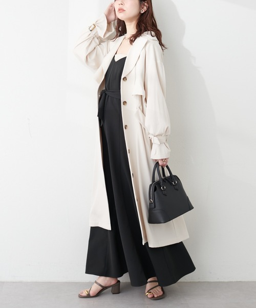 natural couture(ナチュラルクチュール)の「ZIP付きマルチWAYトレンチ(トレンチコート・レディース・カーキ/オフホワイト/ライトベージュ・FREE)」の2枚目の写真