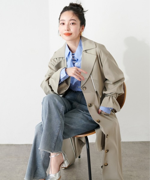 natural couture(ナチュラルクチュール)の「ZIP付きマルチWAYトレンチ(トレンチコート・レディース・カーキ/オフホワイト/ライトベージュ・FREE)」の1枚目の写真