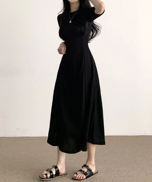 セール】半袖Aラインロングワンピース（ワンピース）｜VIVID LADY