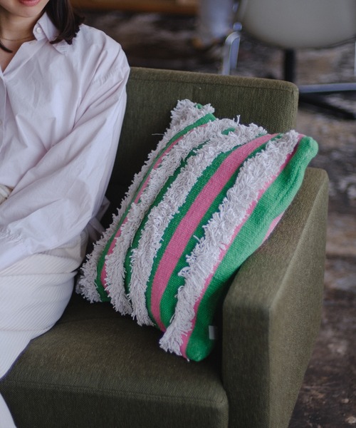 BIRTHDAY BAR（バースデイバー）の「【SAHIR サヒール】Cushion fringe cover クッションカバー（クッション/クッションカバー・レディース・グリーン/ブルー・フリー）」の14枚目の写真