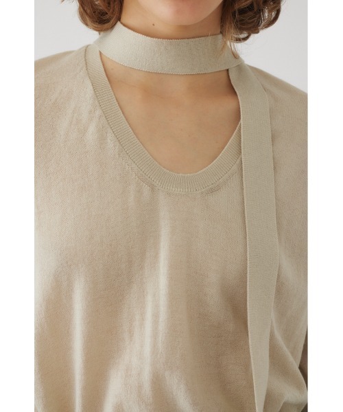 RIM.ARK（リムアーク）の「Classic tie knit クラシックタイニット（ニット/セーター・レディース・ブラック/ライトベージュ/ライトブルー・FREE）」の20枚目の写真