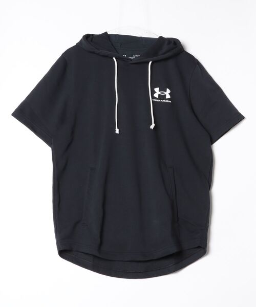 UNDER ARMOUR（アンダーアーマー）の「アンダーアーマー  UAライバルテリー レフトチェスト ショートスリーブ フーディー（スウェット・メンズ・ブラック/ライトグレー・M/L/LL/3L）」の2枚目の写真