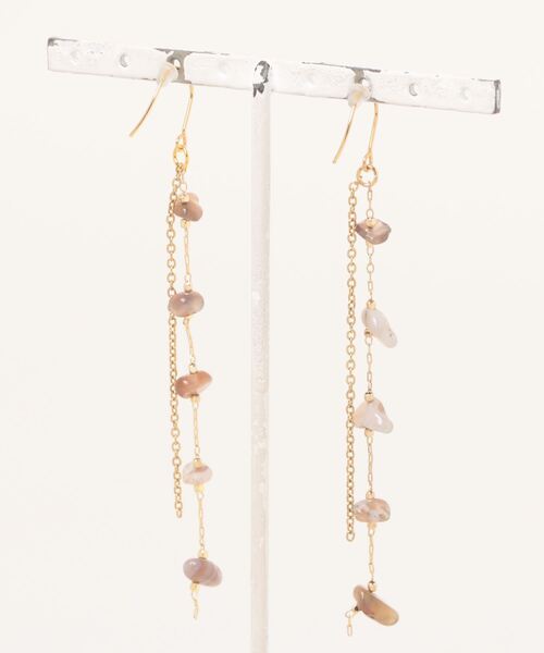 tone(トーン)の「【Occhocochoi】stone long chain pierce(MA)(ピアス(両耳用)・レディース・ゴールド・FREE)」の2枚目の写真