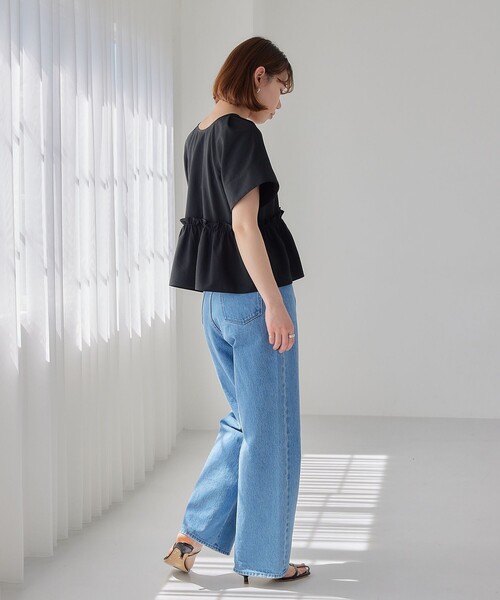 EMMEL REFINES(エメルリファインズ)の「<EMMEL REFINES>EM 2WAY ZIP フリル ブラウス(シャツ/ブラウス・レディース・ブラック/ホワイト・FREE)」の9枚目の写真