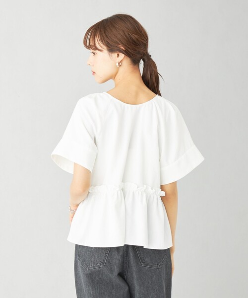 EMMEL REFINES(エメルリファインズ)の「<EMMEL REFINES>EM 2WAY ZIP フリル ブラウス(シャツ/ブラウス・レディース・ブラック/ホワイト・FREE)」の12枚目の写真
