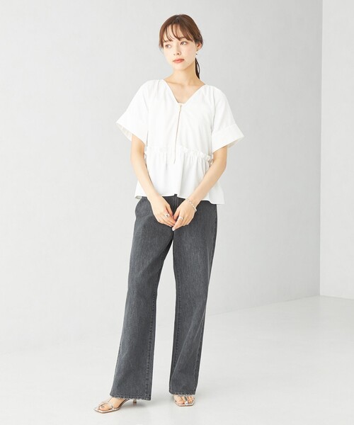 EMMEL REFINES(エメルリファインズ)の「<EMMEL REFINES>EM 2WAY ZIP フリル ブラウス(シャツ/ブラウス・レディース・ブラック/ホワイト・FREE)」の17枚目の写真
