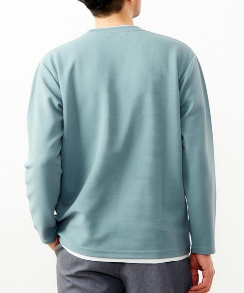 MASTER FRAME（マスターフレーム ）の「【MASTER FRAME/マスターフレーム】エステルスパンリップルロングスリーブTシャツ（Tシャツ/カットソー・メンズ・ライトグレー/ネイビー/ミント・3/4/2）」の14枚目の写真