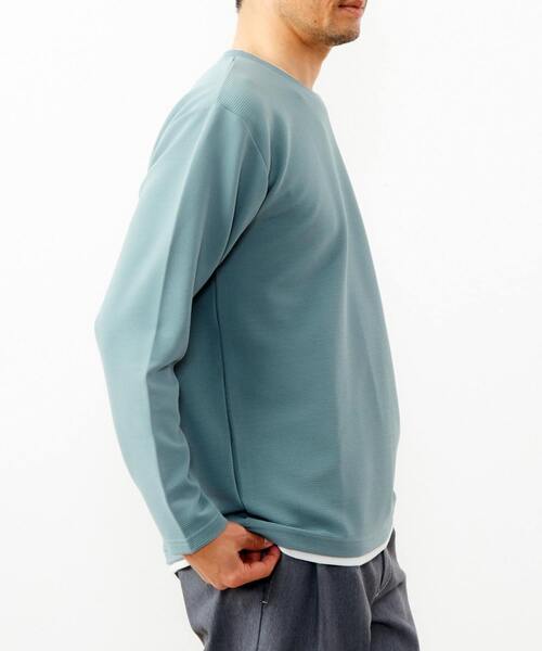 MASTER FRAME（マスターフレーム ）の「【MASTER FRAME/マスターフレーム】エステルスパンリップルロングスリーブTシャツ（Tシャツ/カットソー・メンズ・ライトグレー/ネイビー/ミント・3/4/2）」の15枚目の写真