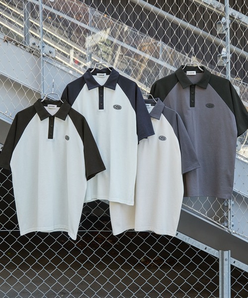 MONO-MART（モノマート）の「【CODDERR】ワンポイントサークル刺繍ラグランポロシャツ（ポロシャツ・レディース・ブラック/チャコール/ネイビー/ブラック系1・FREE）」の5枚目の写真