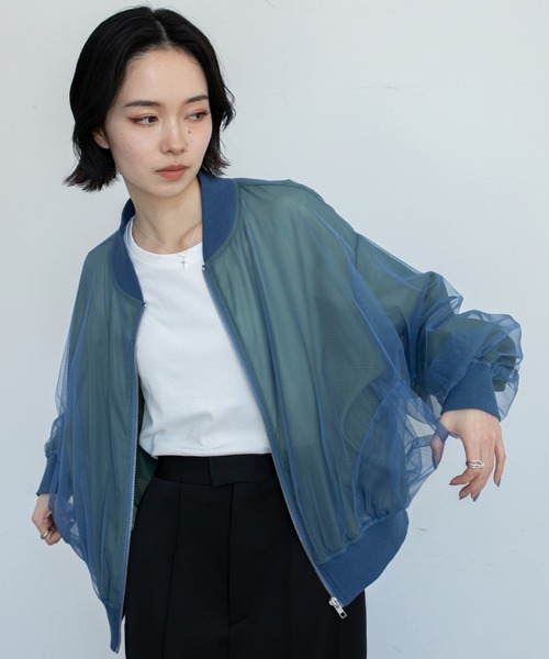 ポエティック シアー×チュールブルゾン シアー×チュールブルゾン | outlet | axes femme online shop