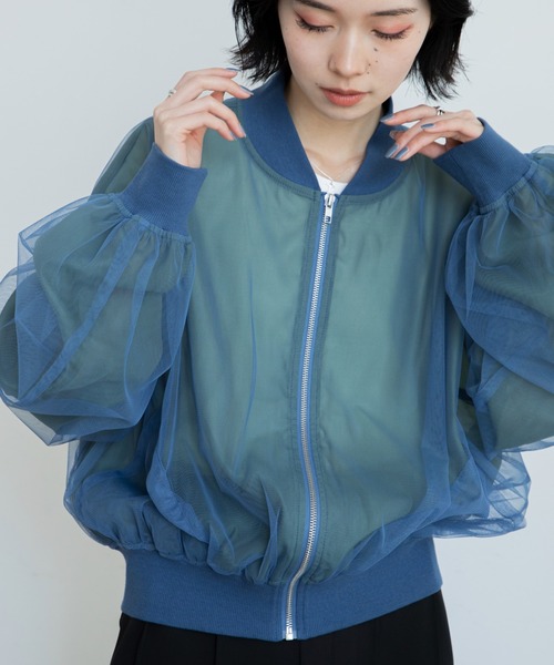 VACANCY（ヴァカンシー）の「チュールシアーブルゾン（ブルゾン・レディース・ブルー/ブラック・FREE）」の18枚目の写真