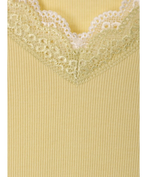 earth music&ecology（アースミュージックアンドエコロジー）の「ダブルレースタンクトップ（インナーウェア/肌着・レディース・イエロー/サックスブルー/アイボリー/ブラック・S/M）」の19枚目の写真