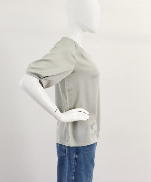 Miniministore(ミニミニストア)の「とろみブラウス 半袖 レディース(シャツ/ブラウス・レディース・ホワイト/ブラック/ダークグリーン/グレー/ベージュ/ピンク・FREE)」の15枚目の写真