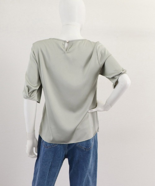 Miniministore(ミニミニストア)の「とろみブラウス 半袖 レディース(シャツ/ブラウス・レディース・ホワイト/ブラック/ダークグリーン/グレー/ベージュ/ピンク・FREE)」の16枚目の写真