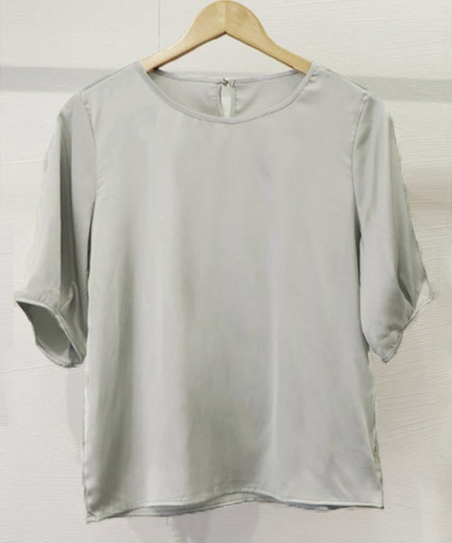 Miniministore(ミニミニストア)の「とろみブラウス 半袖 レディース(シャツ/ブラウス・レディース・ホワイト/ブラック/ダークグリーン/グレー/ベージュ/ピンク・FREE)」の17枚目の写真