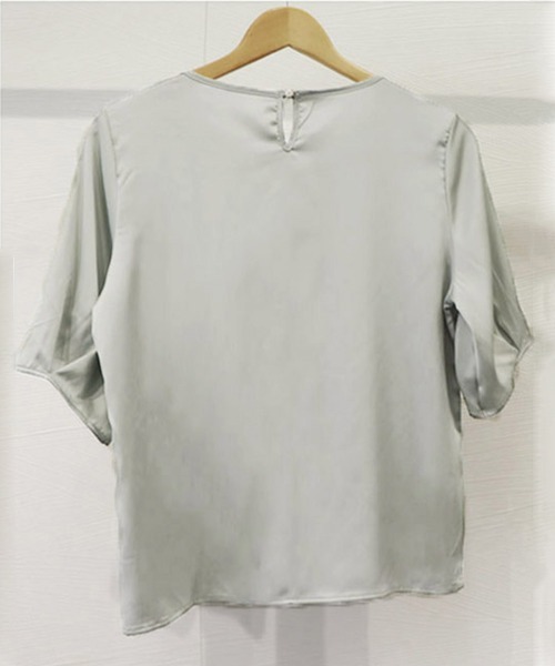 Miniministore(ミニミニストア)の「とろみブラウス 半袖 レディース(シャツ/ブラウス・レディース・ホワイト/ブラック/ダークグリーン/グレー/ベージュ/ピンク・FREE)」の18枚目の写真