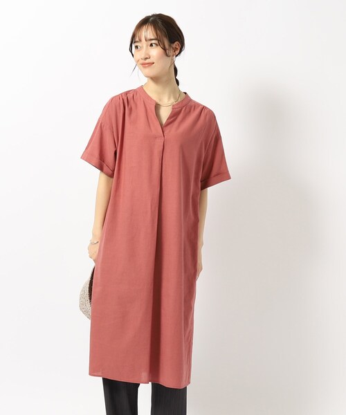 SHOO・LA・RUE（シューラルー）の「◆【UV/抗菌防臭】ゆる さら ふわり フレンチリネンブレンドワンピース（ワンピース・レディース・ベージュ/ブラック/レッド系1/ホワイト系2/ブルー系その他4・00）」の10枚目の写真