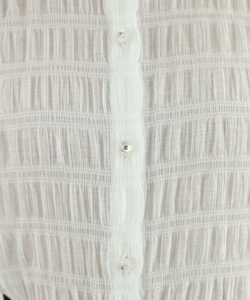 an another angelus（アンアナザーアンジェラス）の「ラインストーン釦シャーリングブラウス/ananotherangelus（シャツ/ブラウス・レディース・オフホワイト/ライトグリーン・FREE）」の10枚目の写真