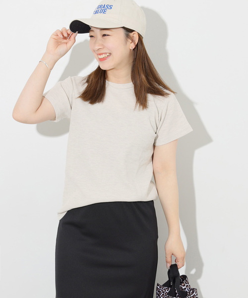 JOURNAL STANDARD relume(ジャーナルスタンダード レリューム)の「《追加》TCワッフルショートスリーブTシャツ(Tシャツ/カットソー・レディース・ホワイト/ブラック/ブルー/ストーン/バーガンディー・FREE)」の3枚目の写真