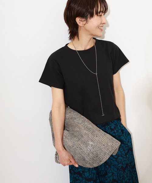JOURNAL STANDARD relume(ジャーナルスタンダード レリューム)の「《追加》TCワッフルショートスリーブTシャツ(Tシャツ/カットソー・レディース・ホワイト/ブラック/ブルー/ストーン/バーガンディー・FREE)」の9枚目の写真