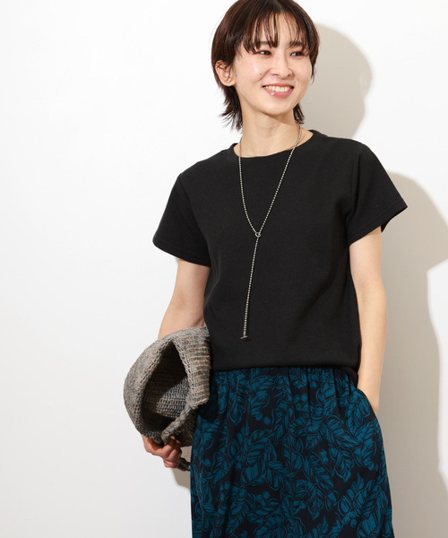 JOURNAL STANDARD relume(ジャーナルスタンダード レリューム)の「《追加》TCワッフルショートスリーブTシャツ(Tシャツ/カットソー・レディース・ホワイト/ブラック/ブルー/ストーン/バーガンディー・FREE)」の10枚目の写真