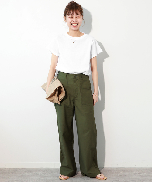 JOURNAL STANDARD relume(ジャーナルスタンダード レリューム)の「《追加》TCワッフルショートスリーブTシャツ(Tシャツ/カットソー・レディース・ホワイト/ブラック/ブルー/ストーン/バーガンディー・FREE)」の13枚目の写真