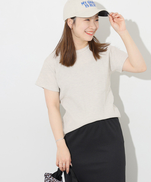 JOURNAL STANDARD relume(ジャーナルスタンダード レリューム)の「《追加》TCワッフルショートスリーブTシャツ(Tシャツ/カットソー・レディース・ホワイト/ブラック/ブルー/ストーン/バーガンディー・FREE)」の22枚目の写真