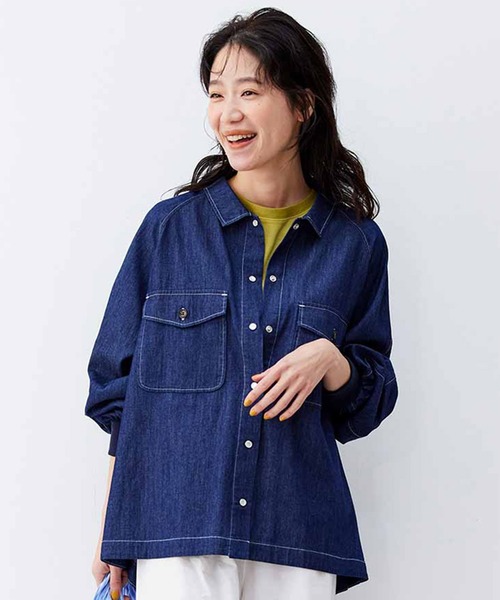 リブ イン コンフォート ばさっとはおれる 軽やかコットンシャツジャケット（シャツ/ブラウス）｜Live in comfort（リブインコンフォート）