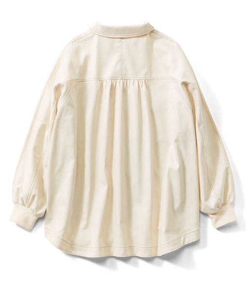Live in comfort（リブインコンフォート）の「リブ　イン　コンフォート　ばさっとはおれる　軽やかコットンシャツジャケット（シャツ/ブラウス・レディース・インディゴブルー/オフホワイト/ブラック系その他・LARGE/MEDIUM/X-LARGE/SMALL/XX-LARGE/XXX-LARGE）」の11枚目の写真